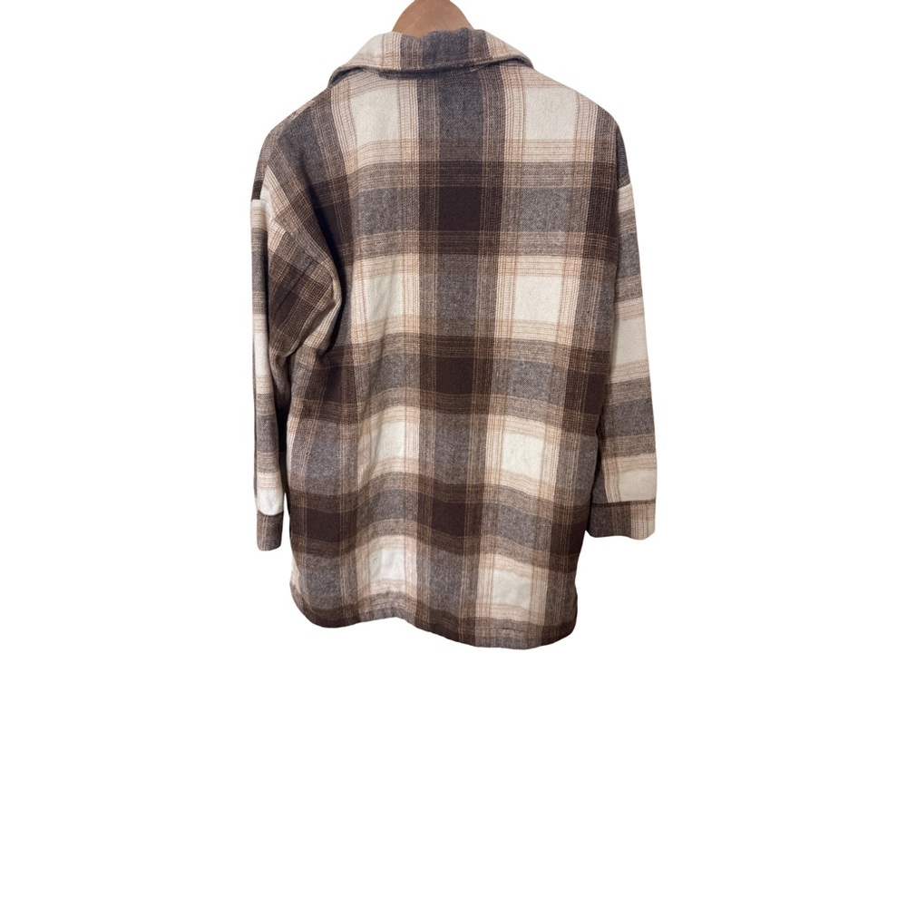 Banana Republic Women's Plaid Shacket  - Brown and Cream Size XS - Picture 5 of 8